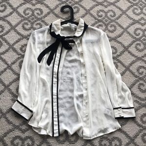 White And Black small Blouse